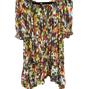 Allen B. By Allen Schwartz Yellow and Red Ruffled Blouse